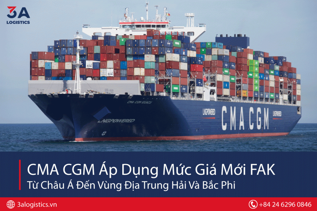 CMA CGM Áp Dụng Mức Giá Mới FAK Từ Châu Á Đến Vùng Địa Trung Hải Và Bắc Phi