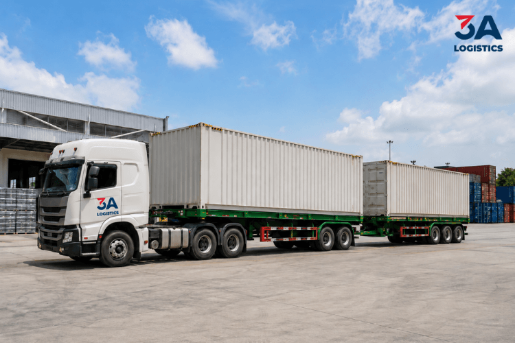 3A Logistics đưa ra phương án một đầu kéo sử dụng hai rơ moóc cho doanh nghiệp